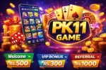 PK11 Game online earning app with bonuses and rewards.