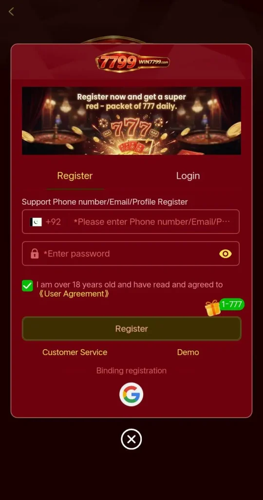 Win7788 Game Regester